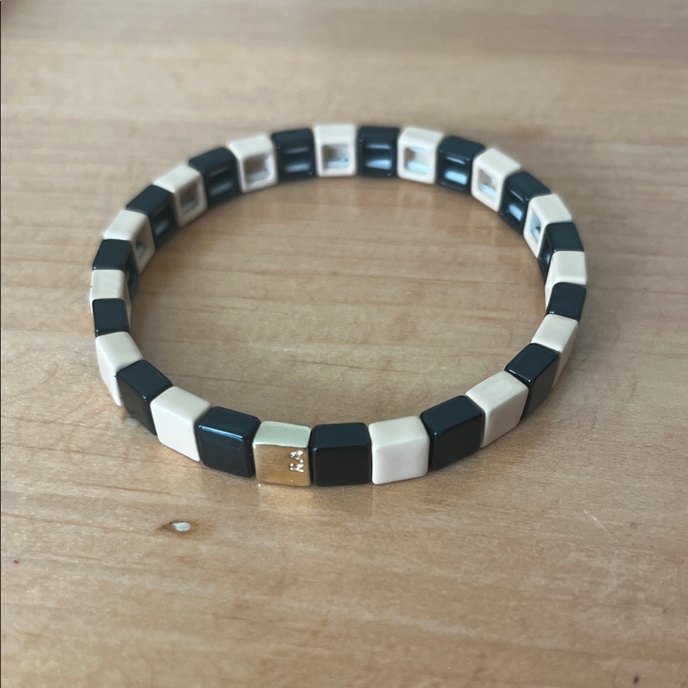 Roxanne Assoulin Black, Cream, and Gold Bracelet